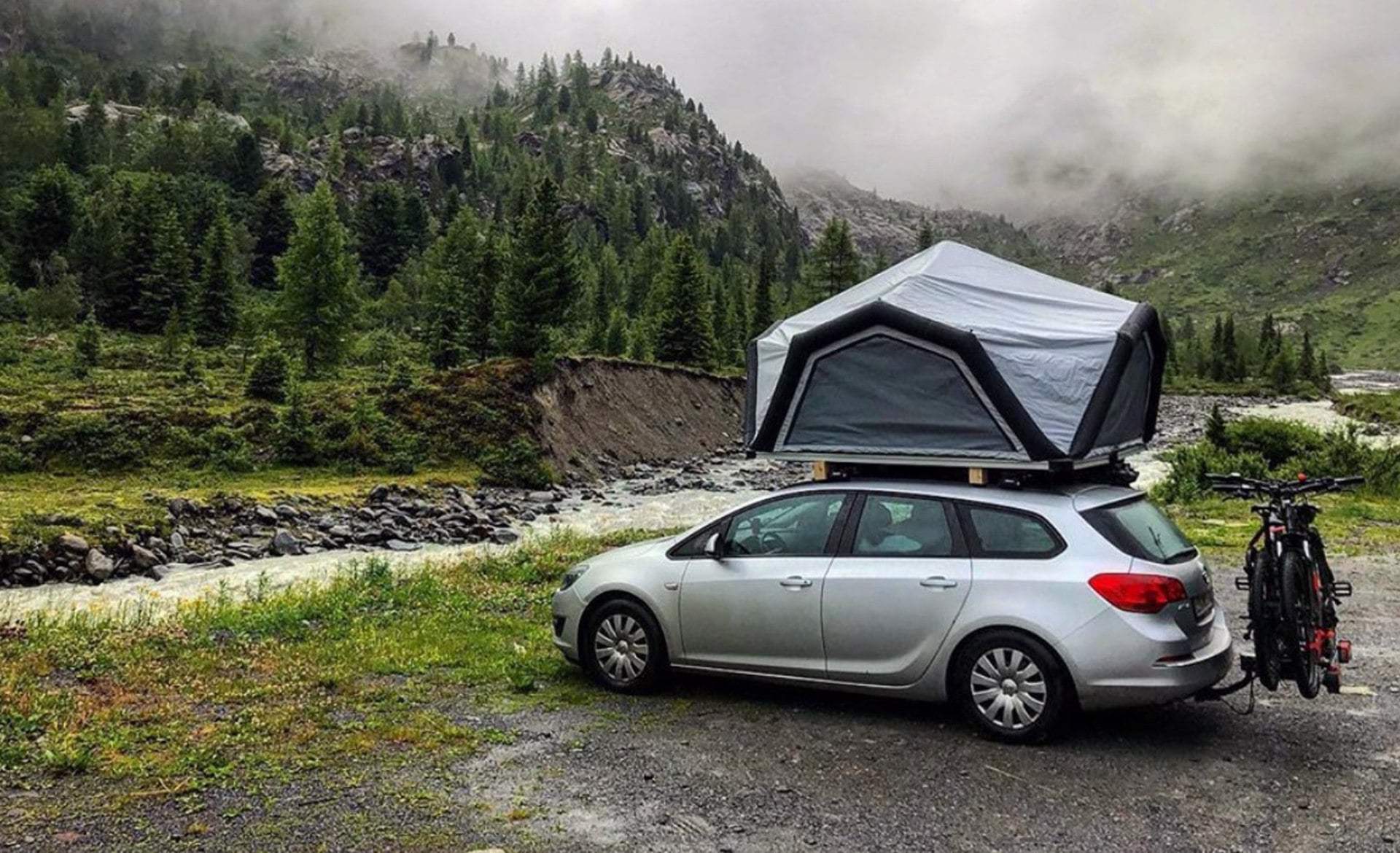 On the road with a rooftop tent
