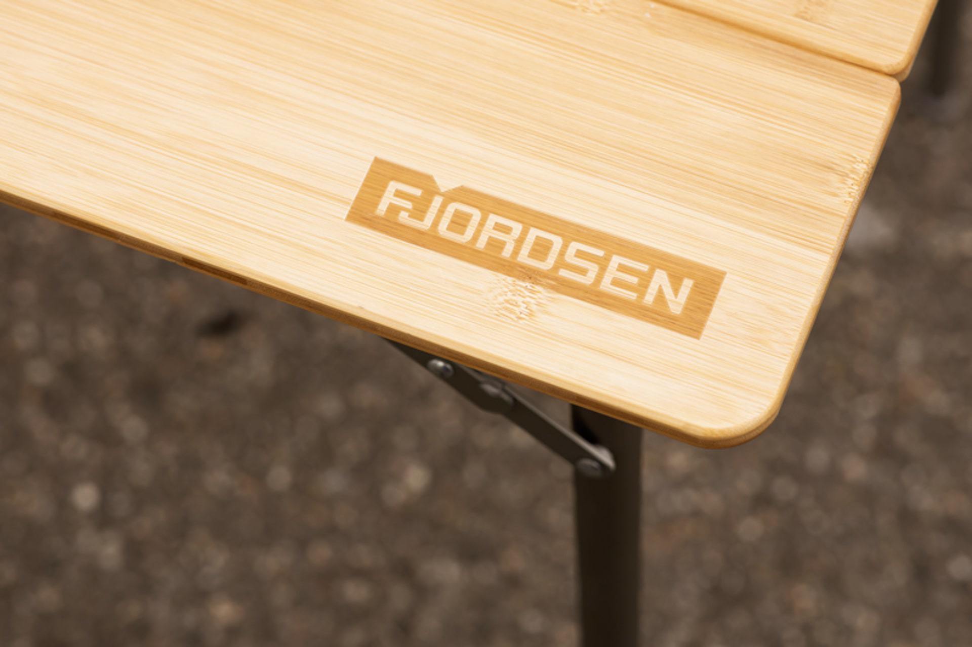 Njörd outdoor camping bamboo table detail